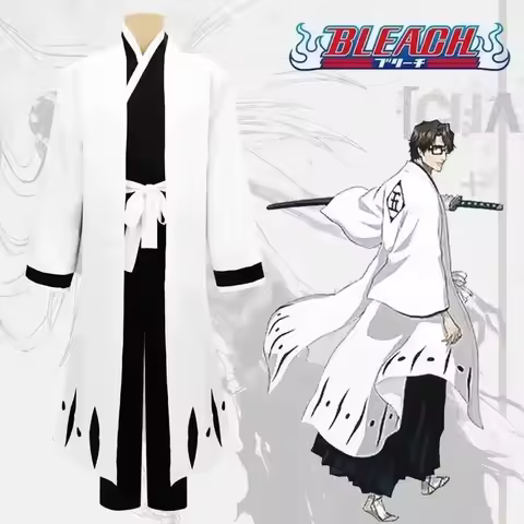 5;e,8\v,5/Anime Bleach 5th Division Captain Aizen Sousuke Cosplay Costumes Kimono Uniform Suit Men H