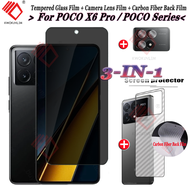 (3 in 1) For Xiaomi POCO X6 Pro 5G ฟิล์ม M6 X5 X4 Pro M5 M5S M4 M3 Pro X4 Pro X4 GT X3 NFC X3 Pro poco F5 F5Pro F4 F3 GT 5G ฟิล์มกระจก ฟิล์มกันรอยโทรศัพท์ ฟิล์ม ฟิล์มติดกล้อง ฟิล์มหลัง ฟิมหลัง