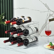 PET Red Wine Rack Refrigerator Beer Storage Rack Simple Without Punching Wine Bar Counter Stackable 