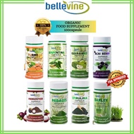 Bellevine Barley Serpentina Spirulina Mangosteen Acai Berry Paragis Turmeric Guyabano 100capsule