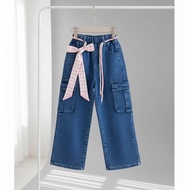 Skena Gombrong Culottes Pants for Girls with Cargo Pockets, Korean Style, Tara5