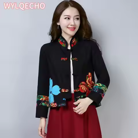 Chinese Style Embroidery Hanfu Women Short Coats Clothing China Traditional Vintage Harajuku Orienta