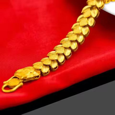9999 real gold 24K yellow gold Men's Faucet Wheat Ear Bracelet