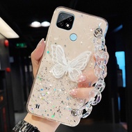 Ốp Cho Realme C11 C12 C15 C17 C20 C21 C21Y C25 C25Y C35 Với Vòng Tay Pha Lê Ốp Điện Thoại Mềm Lấp Lá