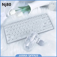 EWEADN Nj80 Transparent Mechanical Keyboard 2.4G Wireless Bluetooth Crystal Pc Hotswap Rgb Backlit K