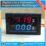 DIGITAL VOLT AMPERE METER: ALAT UKUR TEGANGAN ARUS DC (AKI DLL) MULTIFUNGSI DOUBLE DISPLAY VOLTMETER