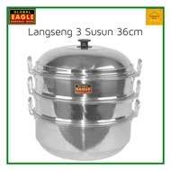 Langseng Kukus 3 Susun 34 36 cm Global Eagle Aluminium / Langseng Susun / Langseng Kukus Kue / Langs