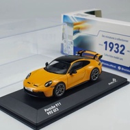 SOLIDO 1/43 PORSCHE PORSCHE 911 992 GT3 Yellow Alloy Car Model
