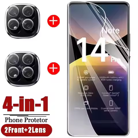 4IN1 Hydrogel Film For Xiaomi Redmi Note 14 11 10 Pro Plus 14S 5G Screen Protector Note 13 12 Pro Pl