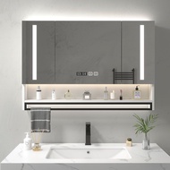 Smart Bathroom Mirror Cabinet with Light Defogging Bathroom Toilet Mirror with Shelf