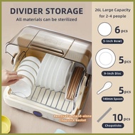 ✼ ∈ ∏ Bear Dish Dryer with UV Sterilizer Dish Rack Drainer Drying Cabinet Kitchen Organizer Cupboar