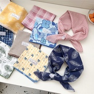 Multifunctional Scarves Square Cotton Scarf Floral Head Scarf Hairband 68x68cm