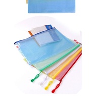 S1046 A3,A4,A5.5,A5,B6 拉链文件袋 Mesh Zipper File Bag zip file bag Waterproof Transparent Portable Bag