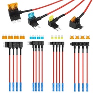 16 Pack Fuse Tap12V Car Add a Circuit Fuse Tap Kit - Standard Mini Micro2 Low Profile Mini Fuse Taps