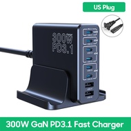 URVNS 300W GaN Charger Desktop Charging Station 140W PD3.1 Fast Charger 100W USB Charger for MacBook