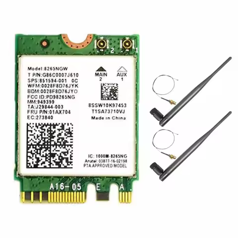 AC8265 Wifi Card+6DB Antenna Network Adapter For Jetson Nano 300Mbps+867Mbps 2.4Ghz 5Ghz Dual Band N