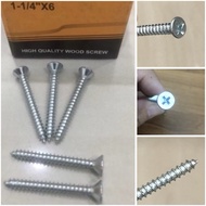 FIT-ELT wood screw 1 1 1/ 4 x 6 wood screw 11/4x6 wood screw worm bolt 11/4 inch wood screw worm Bol
