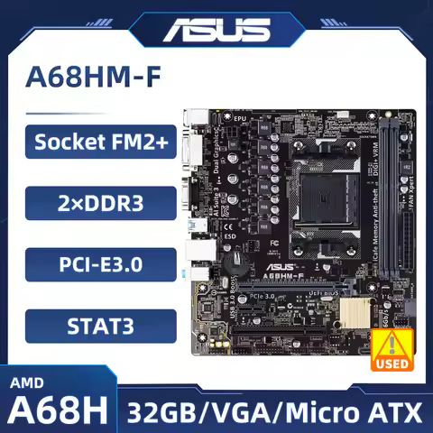 ASUS A68HM-F FM2+ DDR3 Motherboard AMD A68H Chipset USB3.0 HDMI VGA DVI Socket FM2+ for AMD A4/A6/A8