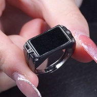 墨翠翡翠馬鞍戒指 925純銀鑲嵌 | 天然緬甸玉A貨翡翠 | 送禮