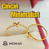 Cincin V Emas 916 Tulen Cincin Emas 916 Original Minimalist Cincin Bajet Emas Viral 916 Cincin Fesyen Emas 916 Original