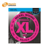 สายกีตาร์เบส 5 สาย D ADDARIO EXL170 NICKEL WOUND BASS GUITAR STRINGS LIGHT 45-130 LONG SCALE