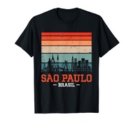 Sao Paulo Brasil Retro Vintage Sunset Skyline Sao Paulo T-Shirt