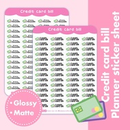 Credit card bill Planner sticker sheet Installment Payment Die-Cut Stickers
