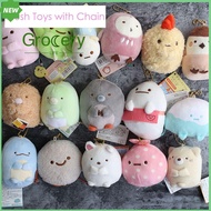 SAN-X Sumikko Gurashi Plush Bag Charm Keychain Japan Sushi Stuffed Key Ring 3.15'' Funny Cute Creature Corner Doll Small Pendant Girls Kids Toy