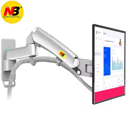 NB F300 Gas Spring 360 Degree 30-40" TV Wall Mount LCD Monitor Holder Aluminum Mirror Polish Arm