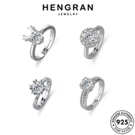 HENGRAHN JEWELRY 925 Cincin Fashion Original Silver Diamond Moissanite Perempuan Adjustable Women Ring M136