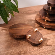 Walnut Solid Wood Base Decoration Crafts Flower Pot Buddha Statue Base Strange Stone Tea Set Holder 