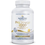 Nordic Naturals ProOmega 2000, Perisa Lemon - 180 Kapsul Lembut - 2150 mg Omega-3 - Minyak Ikan Berp