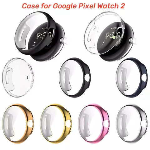 Case for Google Pixel Watch 2 Soft TPU Anti-Scratch Full Smart Watch Screen Protector Bumper Shell P