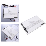 [Available] Table Drawing Board A3 Angle Adjustable Drafting Table Clamps Protractor Portable Suppor
