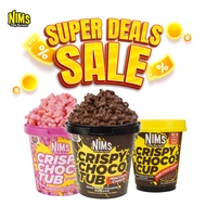 [2 TUB + FREE 1 CUP] NIMS Crispy Chocotub Mini Series 140g – Cereal Rangup Coklat / Snack Sedap / Re