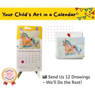 Personalized Kids Drawing Calendar 2026 – Unique Family Gift, Christmas Giveaway