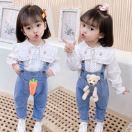 Overall anak cewek boneka / Setelan anak lucu / Setelan overall anak perempuan import / Baju anak korea style / 4 tahun