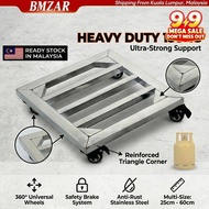 Troli Tong Gas Stainless Steel Heavy Duty Lockable Wheels Gas Tank Trolley