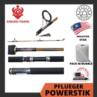 SAMURAI- PFLUEGER Powerstik Fishing Rod 5' 5'6 6' 6'6" 7' 8' Feet Heavy/Xtra Heavy Action Spinning R