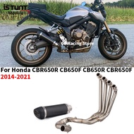 Motorcycle Full Systems Exhaust Carbon Fiber Muffler Front Link Pipe Modified For Honda CB650F CB650R CBR650 CBR650F 201