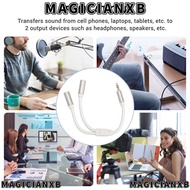 MAGICIANXB Headphone Splitter, 3.5mm 1 Male to 2 Female 20cm/7.87in Stereo Y Splitter Cable, Flexibl