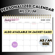 A4 A3 PERSONALIZED 2026 FLAT DESK CALENDAR PLANNER CUSTOMIZED HIGH QUALITY A4 GIFT IDEAS WILD PLUM