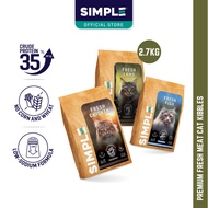 2.7KG SIMPLE Fresh Human-Grade Meat Dry Premium Cat Food (Fish/Aussie Lamb/Chicken) [Low-Salt Diet]