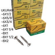 ELT WHITE FLOWER WOOD SCREWS 6X1/2, 6X5/8, 6X3/4, 6X1, 6X1 1/4, 8X1, 8X1 1/2, 8X2 GALVANIZED WOOD SC