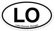 LO Lake Oconee Georgia Oval Vinyl Car Bumper Window Sticker 3" x 2"