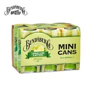 賓得寶（Bundaberg）青檸味含氣果汁飲料200ml*6 罐 澳洲原裝進口 0 酒精 清爽青檸 綿密氣泡果汁飲品