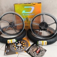 Delkevic CND Delkevic D55 New Ninja RR ZX R SS Rims Size 185/215 Ring 17 Front Rear 300mm & Pirelli 