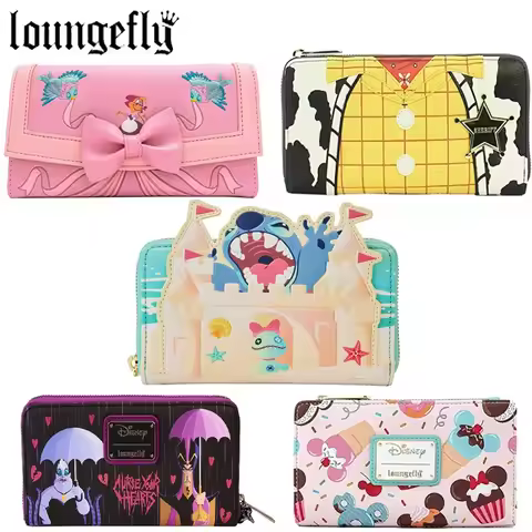 8 Styles Loungefly Disney Stitch Hello Kitty Eeyore Woody Backpack Wallet Set