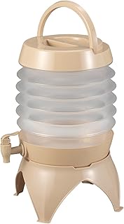 BUNDOK BD-300BE Bellows Water Jug, 2.6 gal (7.5 L) Convenient Foldable, A. Beige, Standard