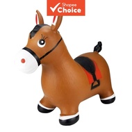 Bouncy Pals Brown Hopping Horse Toddler Plush Animal Hopper Toy with Inflatable Ride-on Bouncer and 